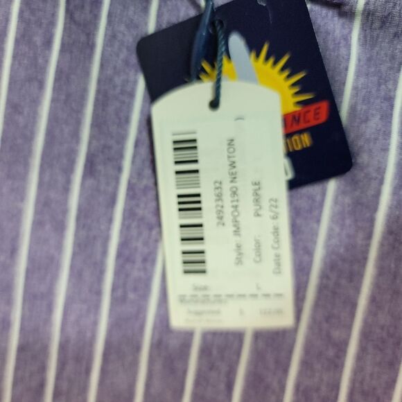 Johnnie-O Newton Mens Golf Polo Shirt Size L Purple Striped JMPO4190 HSU Logo - Picture 8 of 14